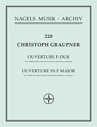 9790006011117: C. Graupner-Ouverture fur Altblockflote, Streicher & BC-Treble Recorder, String