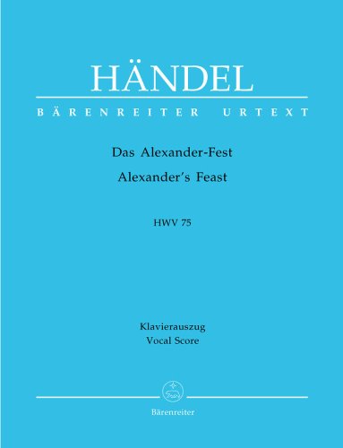 Beispielbild fr Das Alexander Fest Hwv 75. Klavierauszug zum Verkauf von medimops