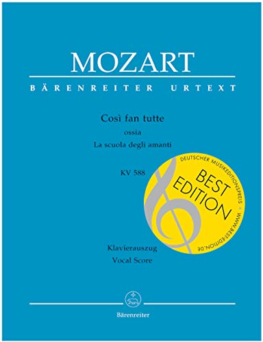 9790006451906: BARENREITER MOZART W.A. - COSI FAN TUTTE KV 588 - VOCAL SCORE Classical sheets Choral and vocal ensembles