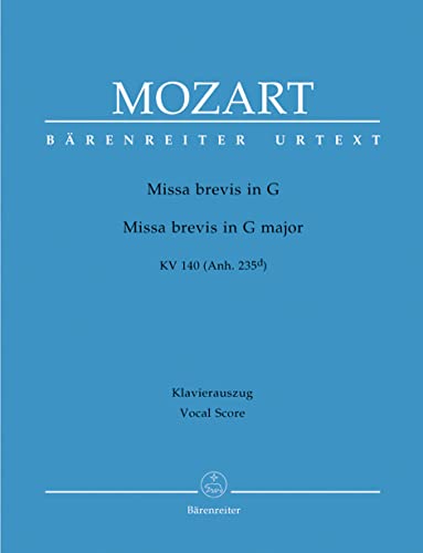 9790006454730: Missa Brevis Sol Majeur KV 140 --- Chant(SATB)/Piano