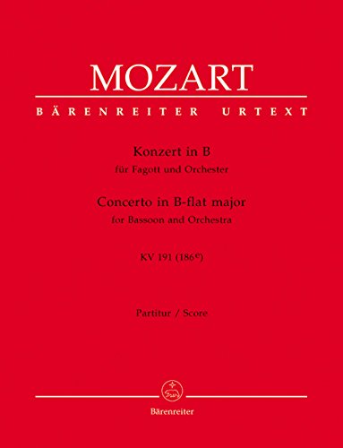9790006457991: Konzert fr Fagott und Orchester B-Dur KV 191 (186e). Partitur, Urtextausgabe