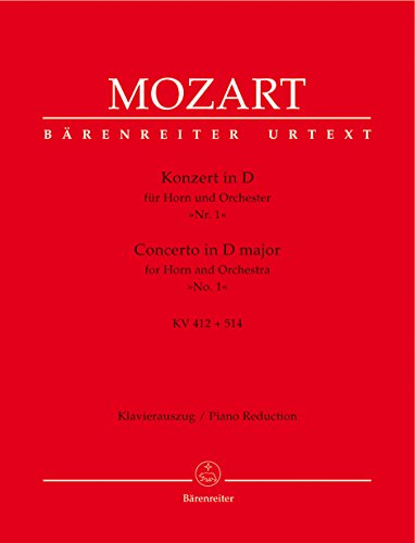 Beispielbild fr Konzert fr Horn und Orchester Nr. 1 D-Dur KV 412, 514 (386b) (Traditionelle Fassung (Rondo von Franz Xaver Smayr)). BRENREITER URTEXT. Klavierauszug, Stimmen, Urtextausgabe zum Verkauf von medimops