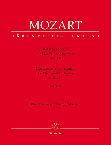 Beispielbild fr MOZART Konzert fr Klavier und Orchester Nr. 19 F - Dur KV 459 Klavierauszug Urtext zum Verkauf von PRIMOBUCH