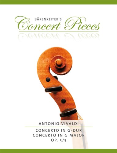 9790006541072: Concerto for Violin in G major Op.3/3 (RV 310) (Violin & Piano)