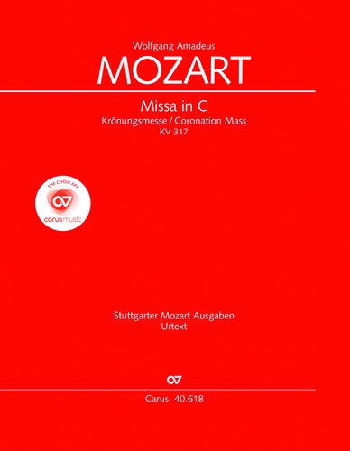 Stock image for Missa C-Dur KV 317 (Krnungsmesse), Partitur: Studienpartitur. Soli SATB, Chor SATB, 2 Ob, 2 Cor, 2 Ctr, Timp, 2 Vl, Bc, (3 Trb); Lateinisch for sale by medimops