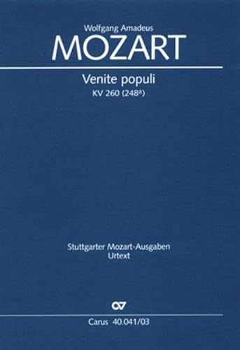 Beispielbild fr Venite populi (Klavierauszug): Offertorium de venerabili sacramento KV 260 (248a), 1776 zum Verkauf von medimops