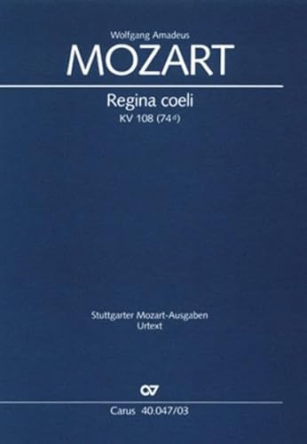 Beispielbild fr Regina coeli in C (Klavierauszug): Marienantiphon KV 108 (74d), 1771 zum Verkauf von medimops