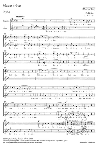 9790007101923: Delibes: Messe brve. Chorpartitur (20 St.)
