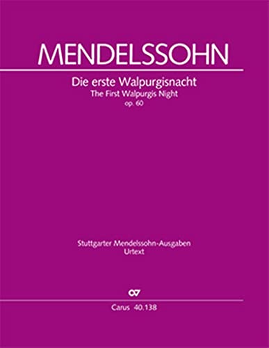 9790007186456: Die erste Walpurgisnacht (Klavierauszug): Ballade fr Chor und Orchester MWV D 3