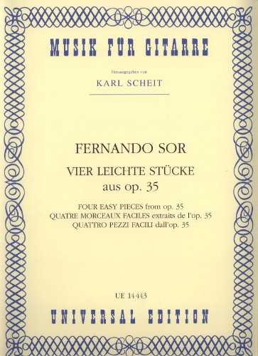 9790008006258: "Four Easy Pieces" from op. 35, Edition for Guitar by Fernando Sor, edited by Karl Scheit
