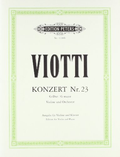 Beispielbild fr Violin Concerto No. 23 in G (Edition for Violin and Piano) zum Verkauf von Blackwell's