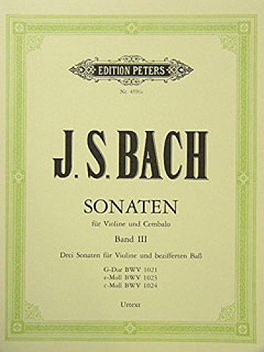 Beispielbild fr SONATEN(3) BWV1021 1023 1024 VIOLON zum Verkauf von medimops