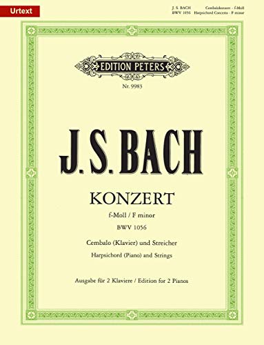 Imagen de archivo de Bach: Harpsichord Concerto No. 5 in F Minor, BWV 1056 a la venta por HPB-Diamond