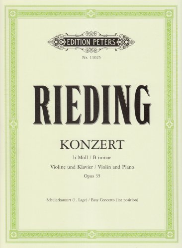 Beispielbild fr CF Peters Rieding-Concerto in B minor Op. 35 zum Verkauf von Brook Bookstore