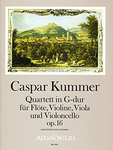 9790015199103: KUMMER - Cuarteto Op. 16 en Sol Mayor para Flauta, Violin, Viola y Violoncello (Partitura/Partes)