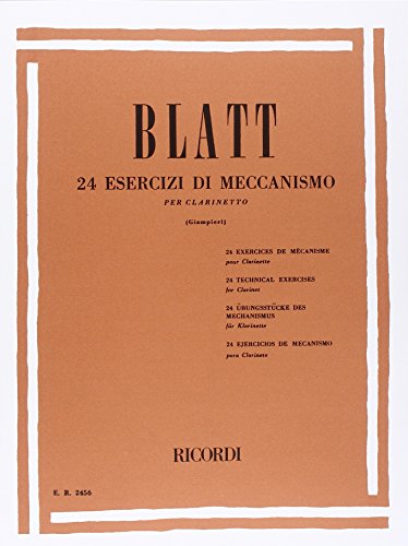 BLATT 24 Esercizi di meccanismo per clarinetto ed Ricordi