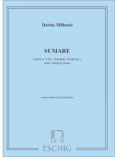 9790045010416: Saudades do brazil n 6 sumare violon -piano (levy) violon