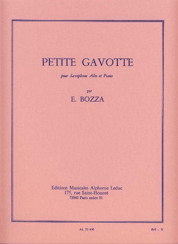 Beispielbild fr PETITE GAVOTTE SAXOPHONE MIB ET PIANO zum Verkauf von medimops