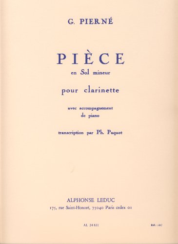 9790046248313: PIECE EN SOL MINEUR CLARINETTE SIB ET PIANO