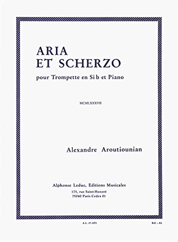 Beispielbild fr Alexandre Aroutiounian - Aria et Scherzo pour trompette en si bmol et piano. Fr Trompete, Klavier, Partitur zum Verkauf von medimops