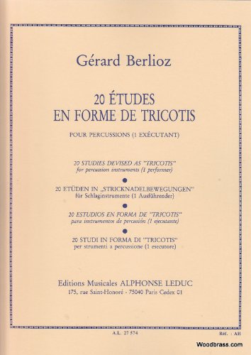 Beispielbild fr 20 Etudes en Forme de Tricotis. Pour Percussions (1 excutant). zum Verkauf von FIRENZELIBRI SRL