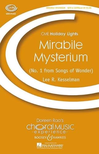 9790051477494: Mirabile Mysterium-No. 2 from Songs of Wonder Choral Music Experience mixed choir (SATB): Nr. 2 aus Songs of Wonder. gemischter Chor (SATB) a cappella. Chorpartitur.