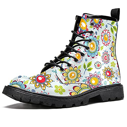 Beispielbild fr MAPOLO Boots for Women Flowers Print Fashion Women's High Top Boots Outdoor Sneakers Custom Shoes Slip Resistant Warm Snow Boot zum Verkauf von HPB Inc.