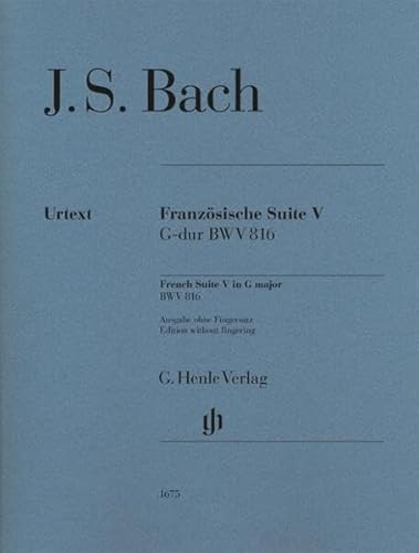 Stock image for French Suite V G major BWV 816 for sale by GreatBookPrices