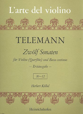 Beispielbild fr TELEMANN - Sonatas (12) Vol.4: n 10 a 12 para Violin (Flauta) y Piano (Kolbel) zum Verkauf von Mega Music