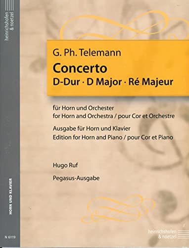 9790204461196: Telemann: Horn Concerto in D Major, TWV 51:D8 (Solo Part with Piano Reduction)