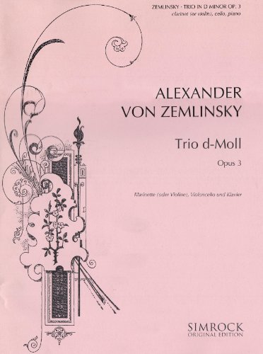 9790221101129: Trio in D minor: op. 3. clarinet (violin), cello and piano.