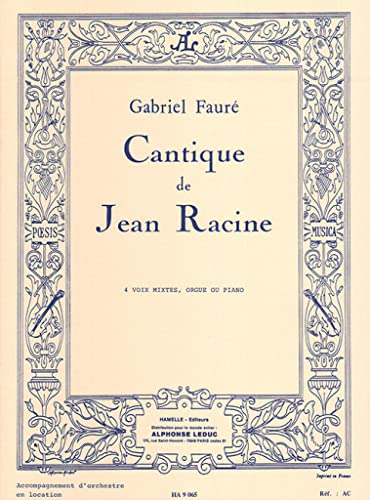 Stock image for Cantique De Jean Racine Op. 11 for sale by Livre et Partition en Stock