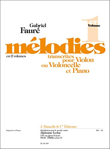 Beispielbild fr Mlodies transcrites pour violon ou violoncelle et piano, en 2 volumes zum Verkauf von medimops