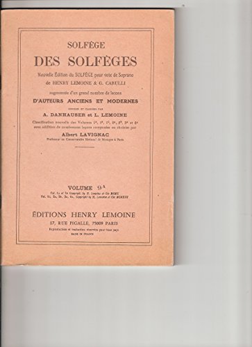 Beispielbild fr Solf.des Solfges (9A) 4 Vx zum Verkauf von Livre et Partition en Stock