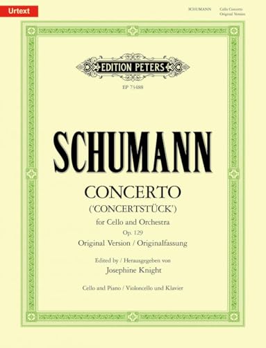 Beispielbild fr Cello Concerto in a Minor Op. 129 for Cello and Piano: Concertstck (Edition Peters) zum Verkauf von medimops