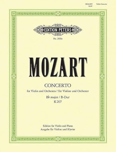 9790577080505: Concerto no.1 in b flat k207 violon: Cadenzas by Hans Sitt (Edition Peters)