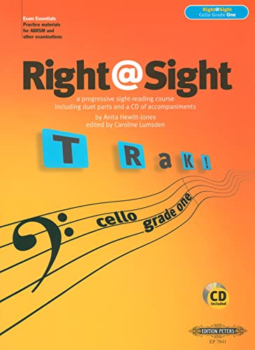 9790577085555: Right-sight for cello, grade 1 violoncelle: A Progressive Sight-Reading Course, Incl. Duet Parts and a CD of Piano Acc. (Edition Peters)