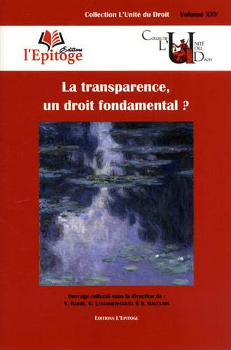 Imagen de archivo de La transparence, un droit fondamental ? (Volume 25) a la venta por Ammareal