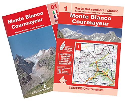 9791280163066: Monte Bianco. Courmayeur. Ediz. multilingue. Con cartina 1:25000 (Trekking week-end)