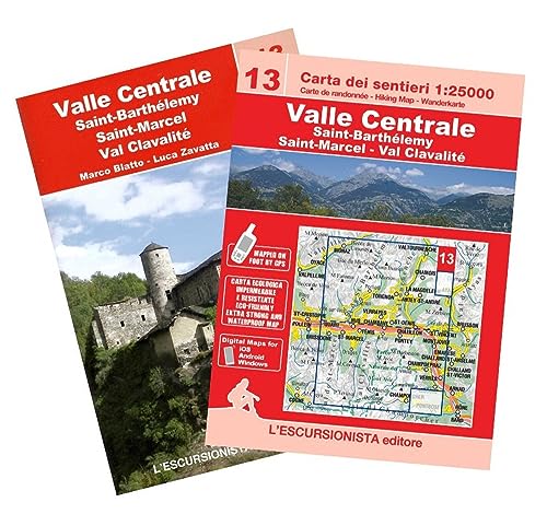 Beispielbild fr Valle Centrale, Saint Barthelemy, Saint-Marcel, Val Clavalit. Ediz. multilingue. Con carta 1:25.000 (Trekking week-end) zum Verkauf von libreriauniversitaria.it