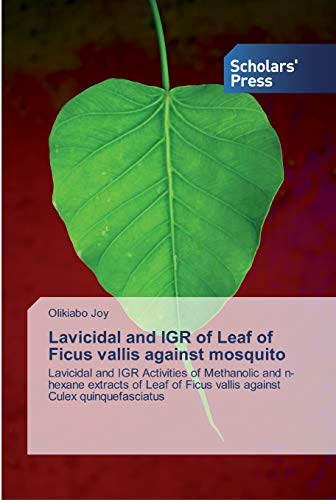 Imagen de archivo de Lavicidal and IGR of Leaf of Ficus vallis against mosquito a la venta por Chiron Media