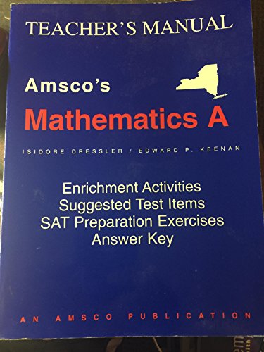 9791567655475: Amsco's Mathematics A Teacher's Manual