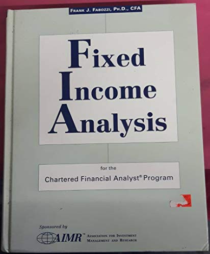Stock image for Fixed Income Analysis for the Chartered Financial Analyst Program for sale by Better World Books