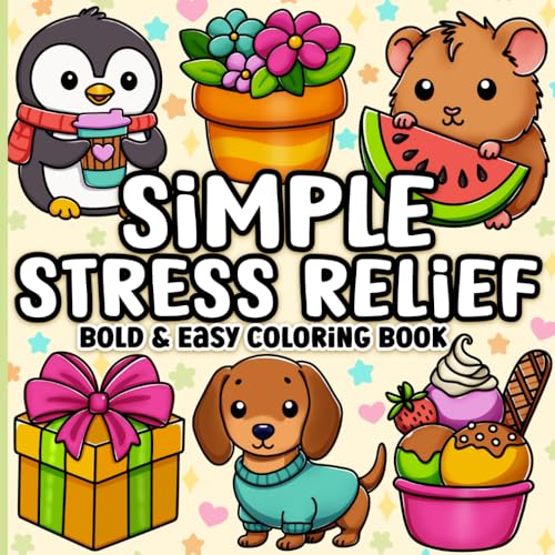 Stock image for Bold and Easy Coloring Book: Simple Stress Relief Large Print Designs for Adults, Seniors & Beginners