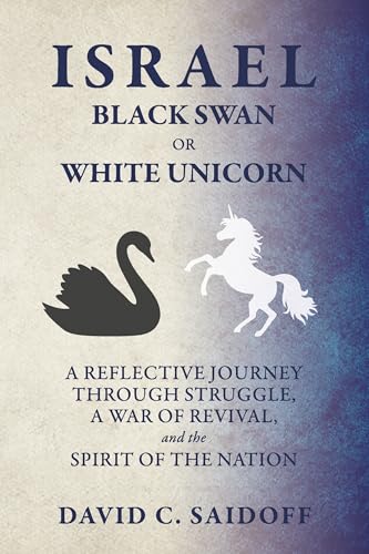 Immagine stock per Israel: Black Swan or White Unicorn: A Reflective Journey Through Struggle, a War of Revival, and the Spirit of the Nation