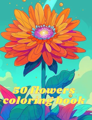 Imagen de archivo de coloring book for kid: 50 Floral Delights: A Coloring Adventure a la venta por GreatBookPrices