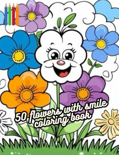 Imagen de archivo de coloring book for kids: 50 Smiling Flower Faces: A Coloring Book a la venta por GreatBookPrices