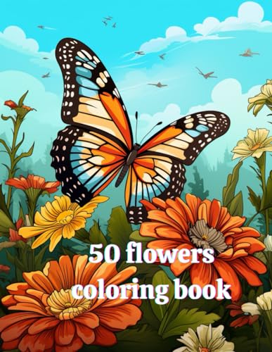 9798323361571: Butterflies and Flowers Coloring Book: Enchanting style coloring pages of a variety of bees, birds, butterflies and flowers for children ages 4-12.: "50 Shades of Floral: A Coloring Book"