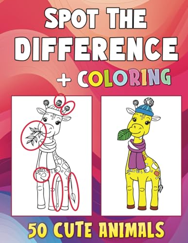 Stock image for Spot The Difference Coloring Book for Kids: Cute Animals: 50 Animals to Find the Differences and Color for sale by Ria Christie Collections