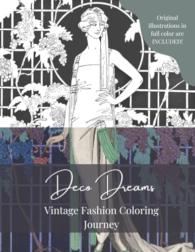 Stock image for Deco Dreams: Vintage Fashion Coloring Journey for sale by California Books